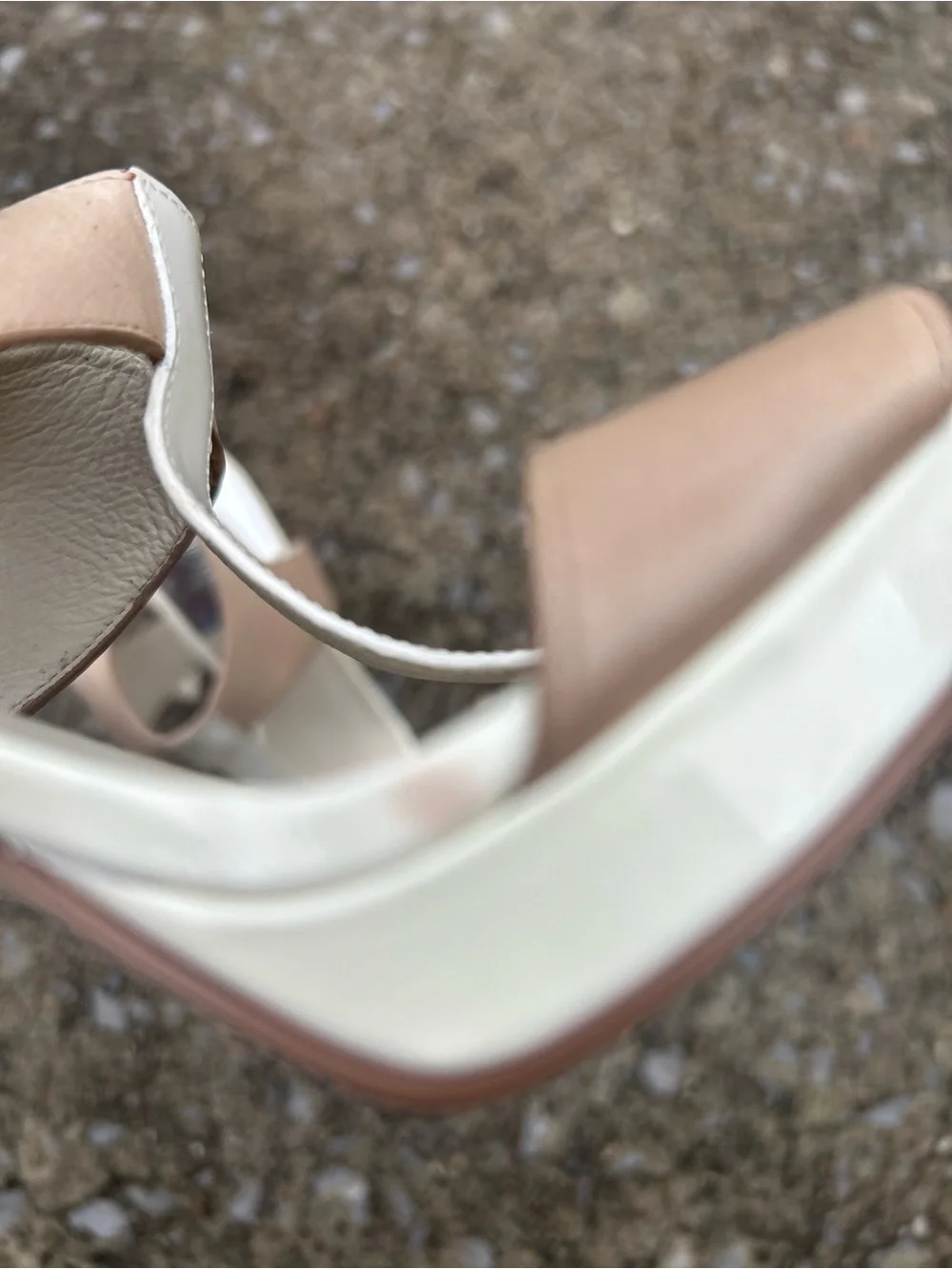 Michael Kors Nude Blush & White Strappy Heels